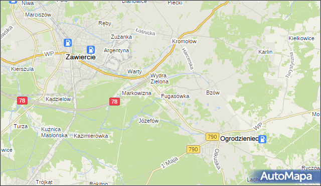 mapa Fugasówka, Fugasówka na mapie Targeo