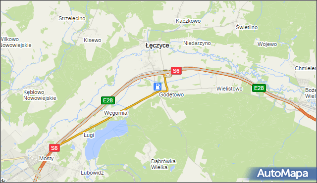 mapa Godętowo, Godętowo na mapie Targeo