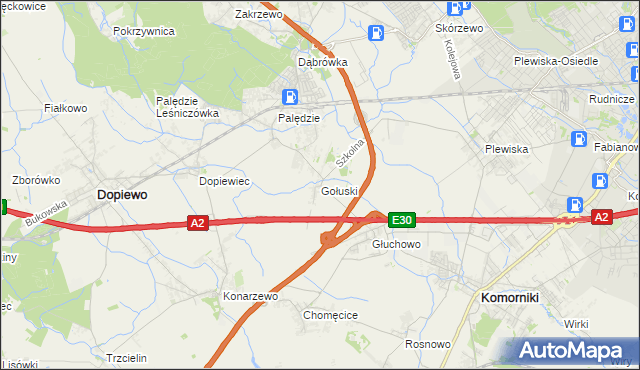mapa Gołuski, Gołuski na mapie Targeo