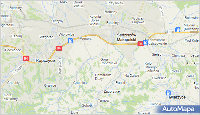 mapa Góra Ropczycka, Góra Ropczycka na mapie Targeo