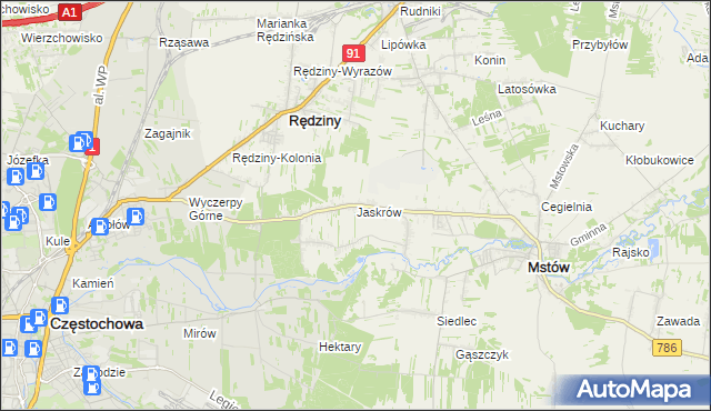 mapa Jaskrów, Jaskrów na mapie Targeo