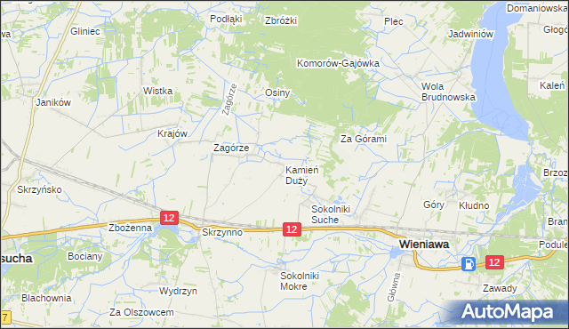 mapa Kamień Duży gmina Wieniawa, Kamień Duży gmina Wieniawa na mapie Targeo