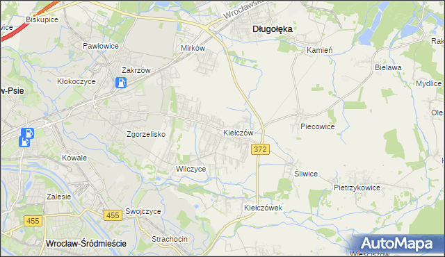 mapa Kiełczów, Kiełczów na mapie Targeo