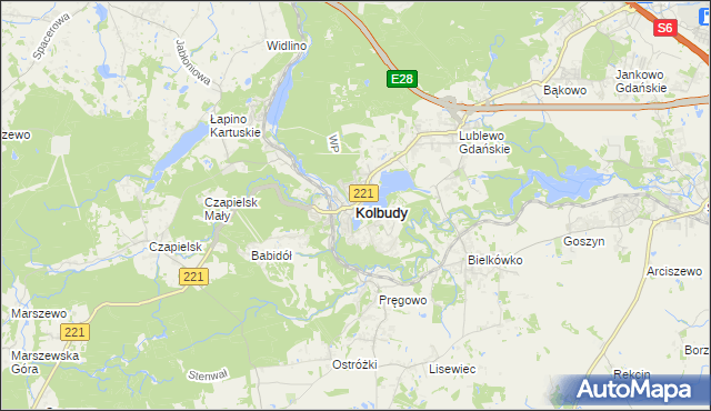 mapa Kolbudy, Kolbudy na mapie Targeo