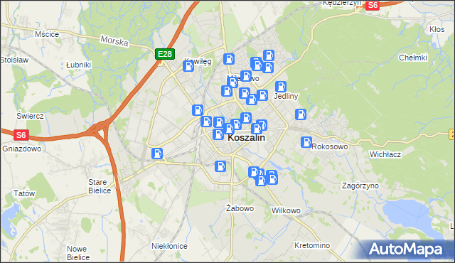 mapa Koszalina, Koszalin na mapie Targeo