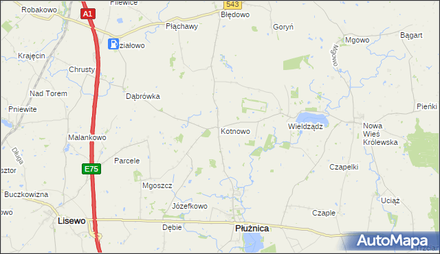 mapa Kotnowo, Kotnowo na mapie Targeo