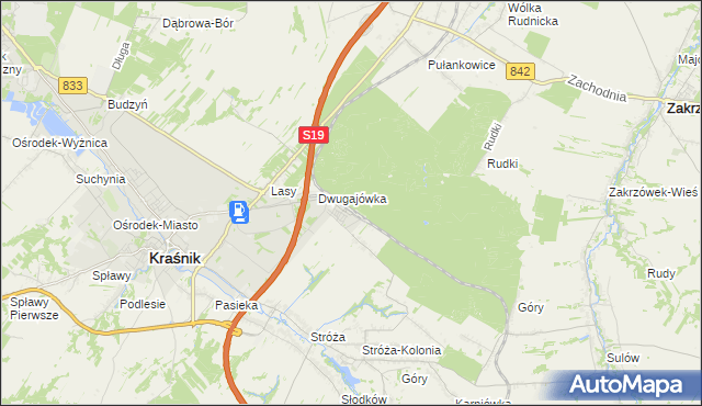 mapa Kraśnik powiat kraśnicki, Kraśnik powiat kraśnicki na mapie Targeo