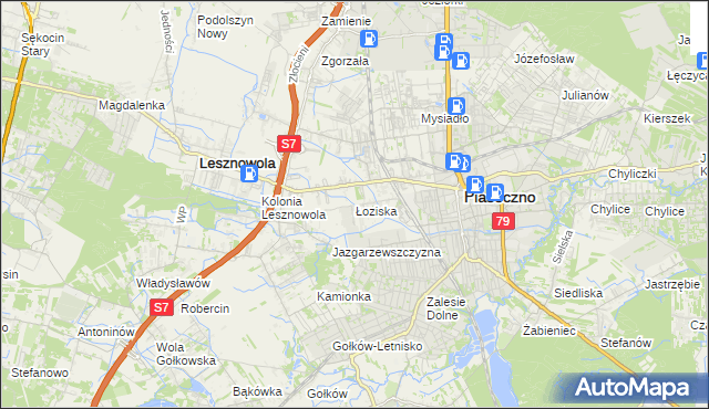 mapa Łoziska, Łoziska na mapie Targeo
