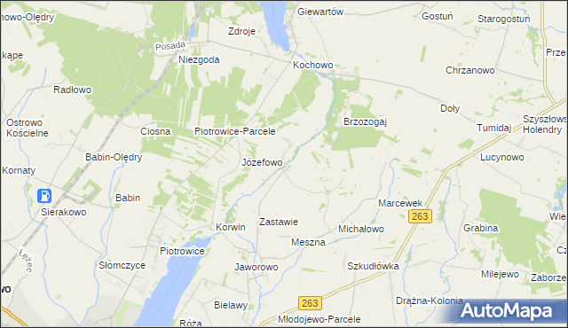 mapa Marcewo, Marcewo na mapie Targeo