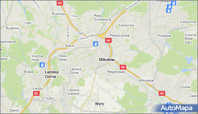 mapa Mikołów, Mikołów na mapie Targeo