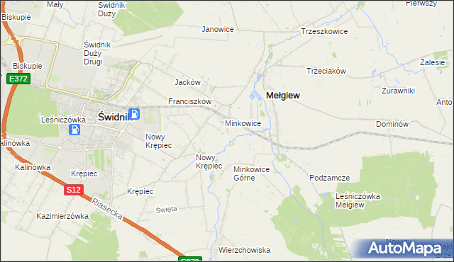 mapa Minkowice-Kolonia, Minkowice-Kolonia na mapie Targeo