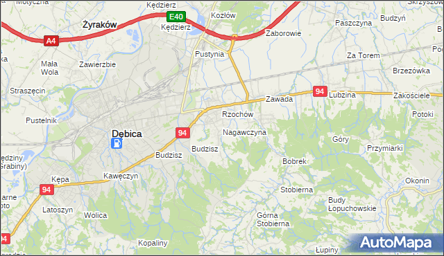 mapa Nagawczyna, Nagawczyna na mapie Targeo