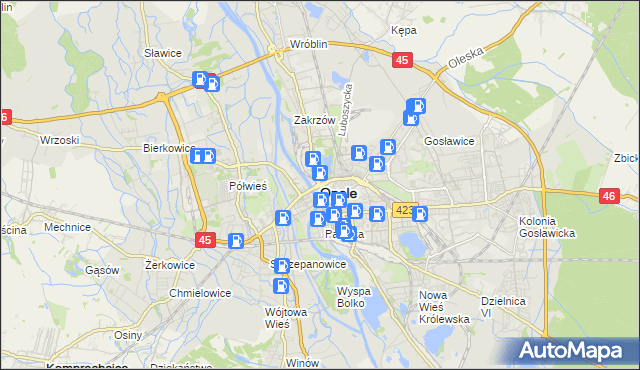 mapa Opola, Opole na mapie Targeo