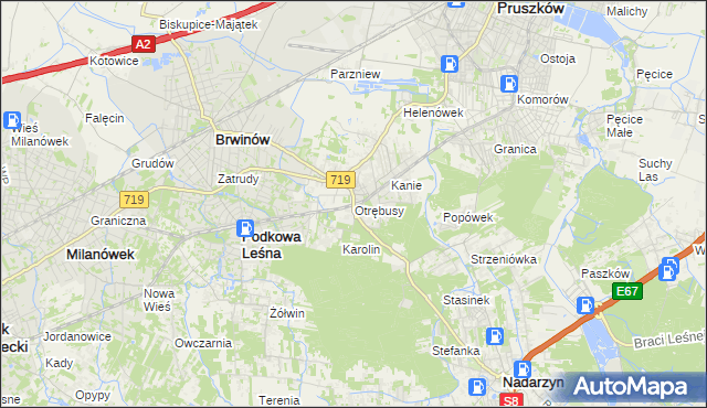 mapa Otrębusy, Otrębusy na mapie Targeo