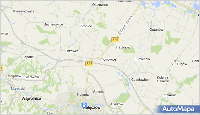 mapa Piotrowice gmina Nałęczów, Piotrowice gmina Nałęczów na mapie Targeo