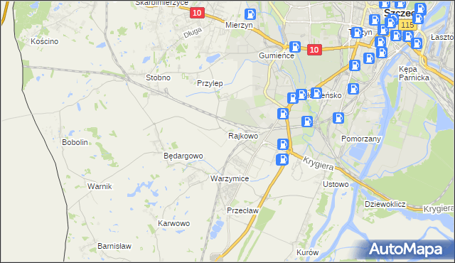 mapa Rajkowo, Rajkowo na mapie Targeo