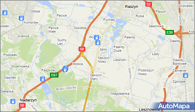 mapa Sękocin Nowy, Sękocin Nowy na mapie Targeo