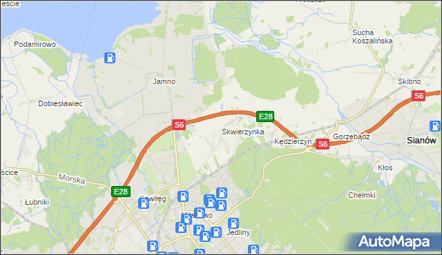 mapa Skwierzynka, Skwierzynka na mapie Targeo