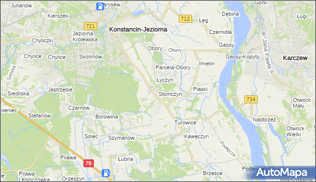 mapa Słomczyn gmina Konstancin-Jeziorna, Słomczyn gmina Konstancin-Jeziorna na mapie Targeo