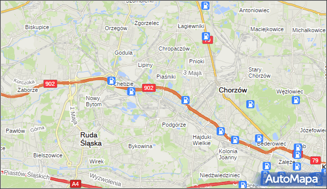 mapa Świętochłowice, Świętochłowice na mapie Targeo
