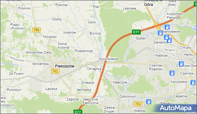 mapa Szczukowice, Szczukowice na mapie Targeo