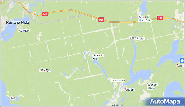 mapa Szeroki Bór, Szeroki Bór na mapie Targeo