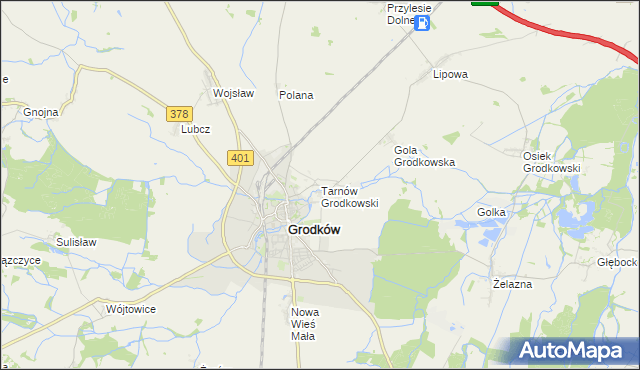 mapa Tarnów Grodkowski, Tarnów Grodkowski na mapie Targeo