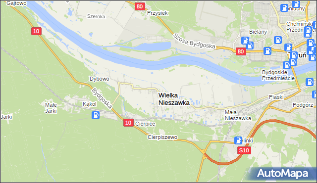 mapa Wielka Nieszawka, Wielka Nieszawka na mapie Targeo