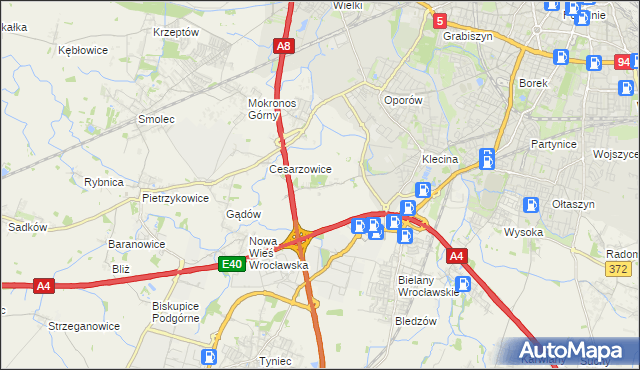 mapa Zabrodzie gmina Kąty Wrocławskie, Zabrodzie gmina Kąty Wrocławskie na mapie Targeo