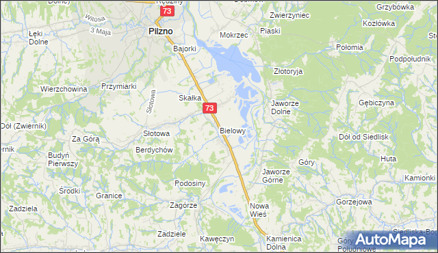 mapa Bielowy, Bielowy na mapie Targeo