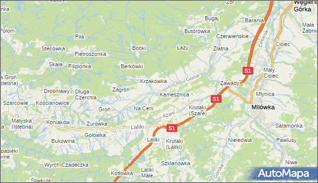 mapa Kamesznica, Kamesznica na mapie Targeo