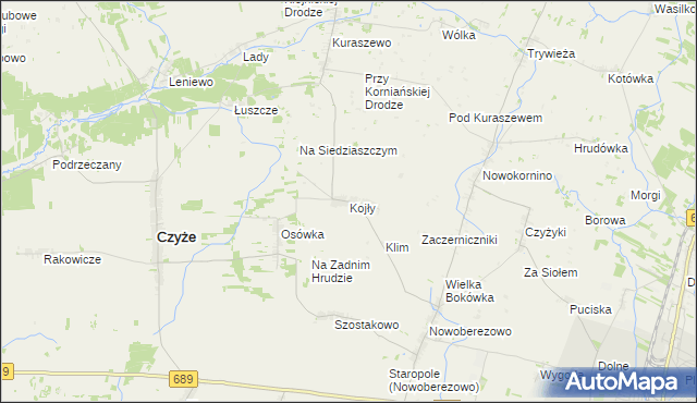 mapa Kojły, Kojły na mapie Targeo