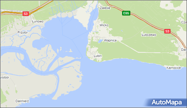 mapa Lubin gmina Międzyzdroje, Lubin gmina Międzyzdroje na mapie Targeo