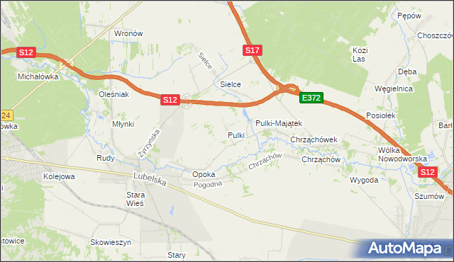 mapa Pulki, Pulki na mapie Targeo