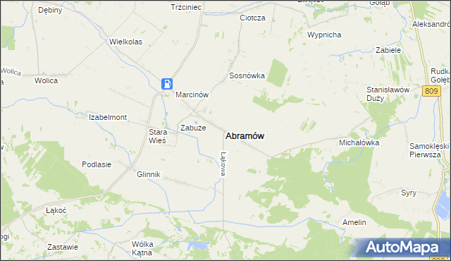 mapa Abramów powiat lubartowski, Abramów powiat lubartowski na mapie Targeo