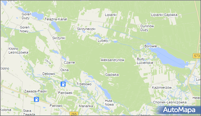 mapa Aleksandrynów, Aleksandrynów na mapie Targeo