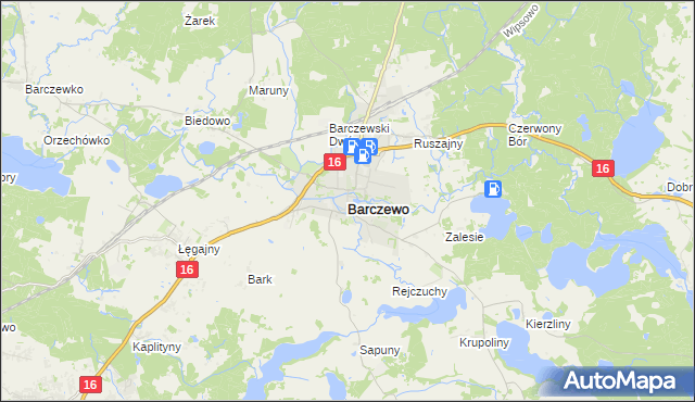 mapa Barczewo, Barczewo na mapie Targeo