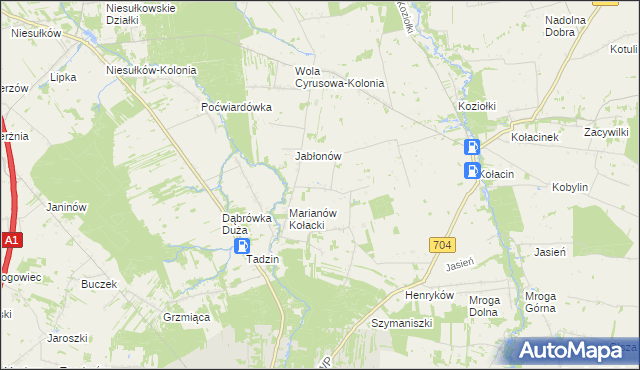 mapa Bielanki, Bielanki na mapie Targeo