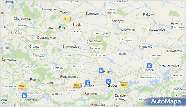mapa Bilczyce, Bilczyce na mapie Targeo