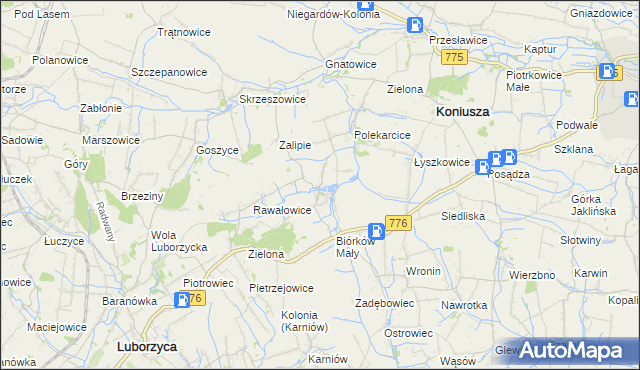 mapa Biórków Wielki, Biórków Wielki na mapie Targeo