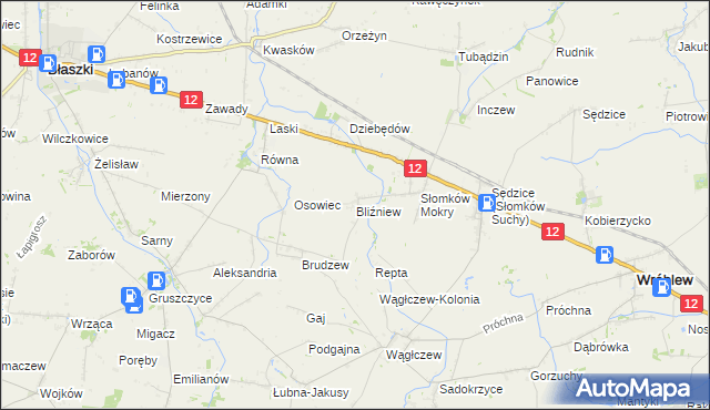 mapa Bliźniew, Bliźniew na mapie Targeo