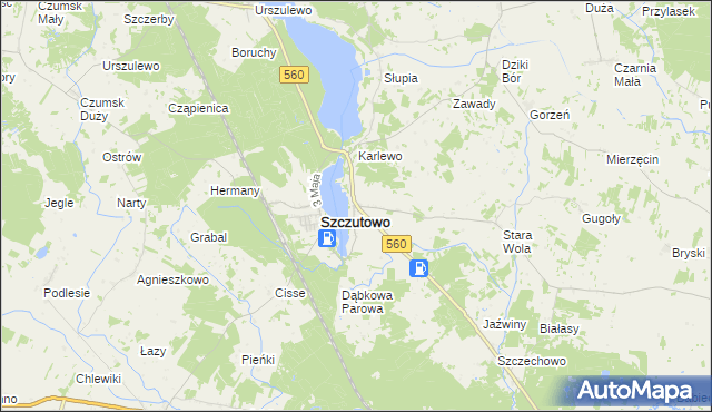 mapa Blizno gmina Szczutowo, Blizno gmina Szczutowo na mapie Targeo