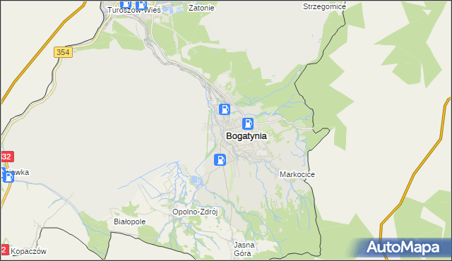 mapa Bogatynia, Bogatynia na mapie Targeo