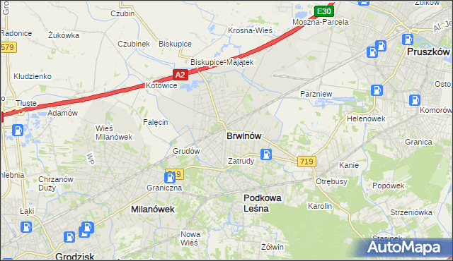 mapa Brwinów, Brwinów na mapie Targeo