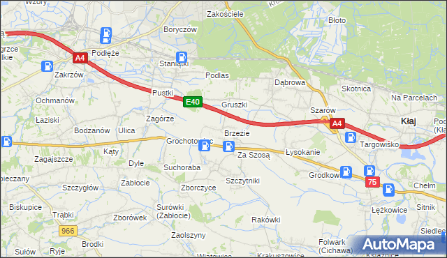 mapa Brzezie gmina Kłaj, Brzezie gmina Kłaj na mapie Targeo