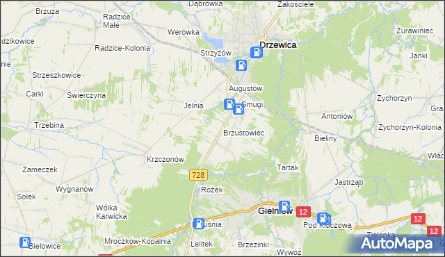 mapa Brzustowiec, Brzustowiec na mapie Targeo