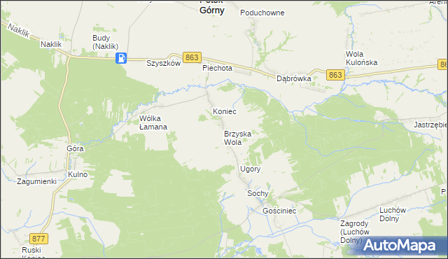 mapa Brzyska Wola, Brzyska Wola na mapie Targeo