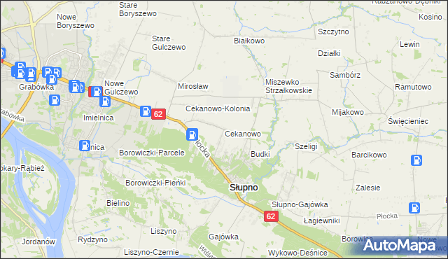 mapa Cekanowo gmina Słupno, Cekanowo gmina Słupno na mapie Targeo