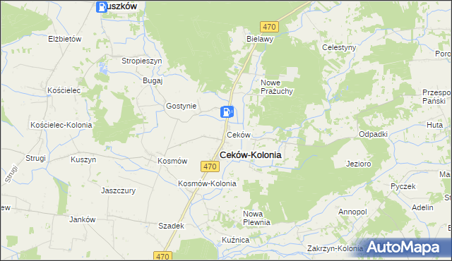 mapa Ceków, Ceków na mapie Targeo