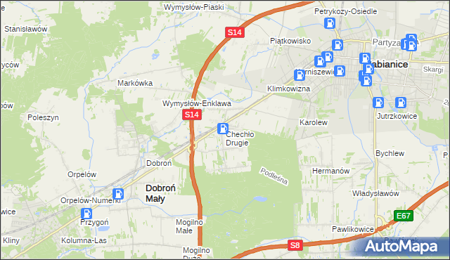 mapa Chechło Drugie, Chechło Drugie na mapie Targeo